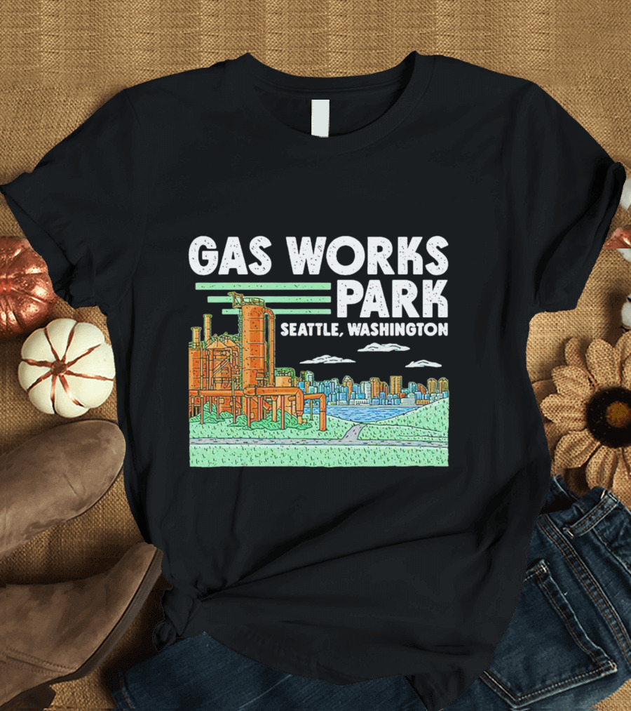 Gas Works Park Seattle Washington Industrial Landmark Skyline T-Shirt