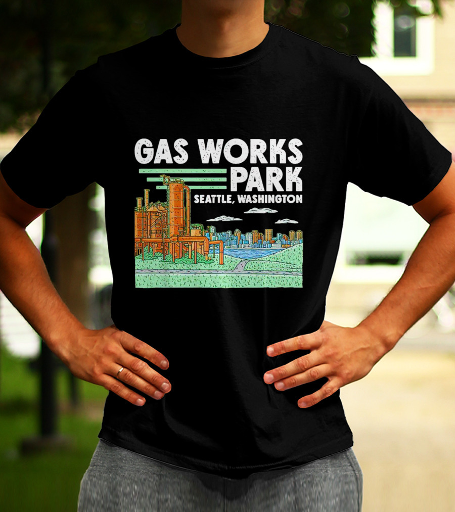 Gas Works Park Seattle Washington Industrial Landmark Skyline T-Shirt