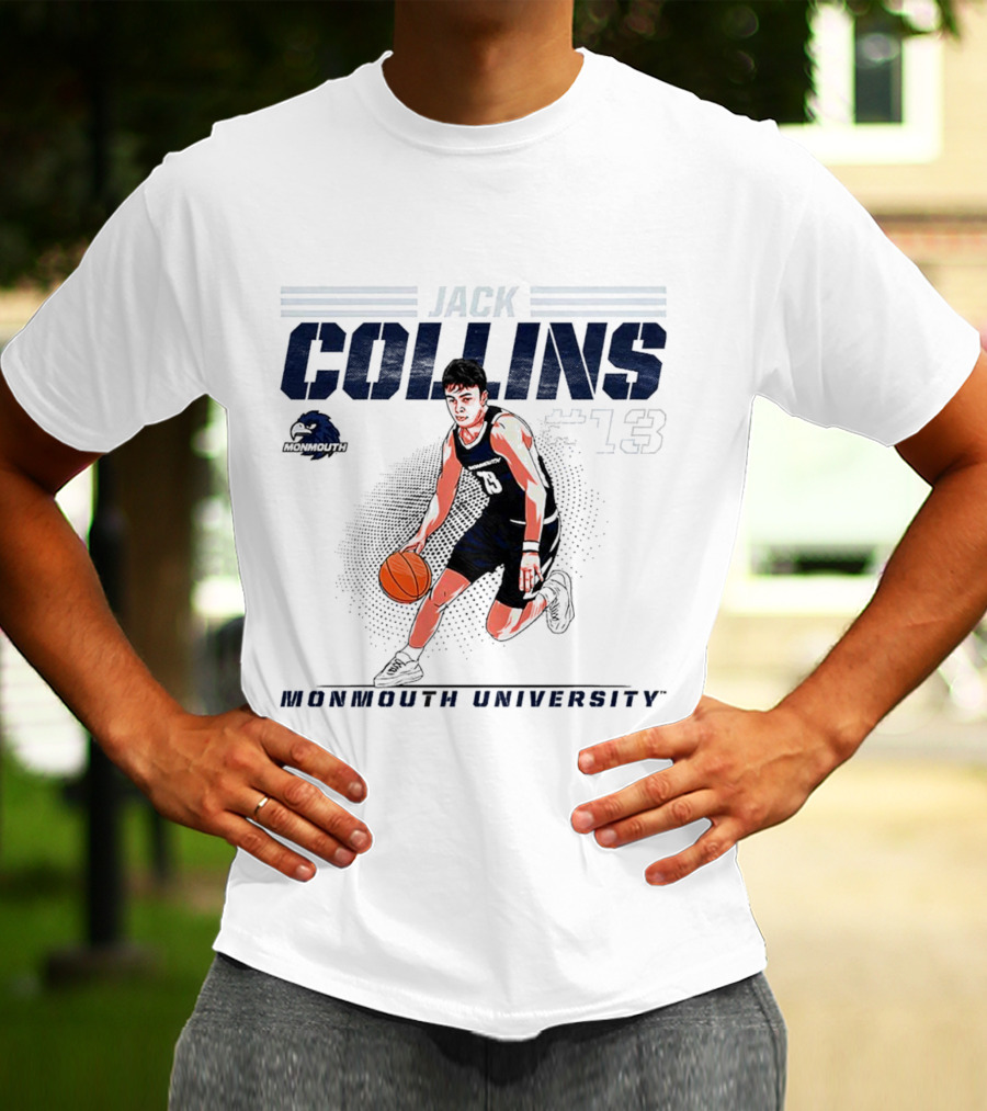 Jack Collins Monmouth University Basketball Number 13 Caricature T-Shirt