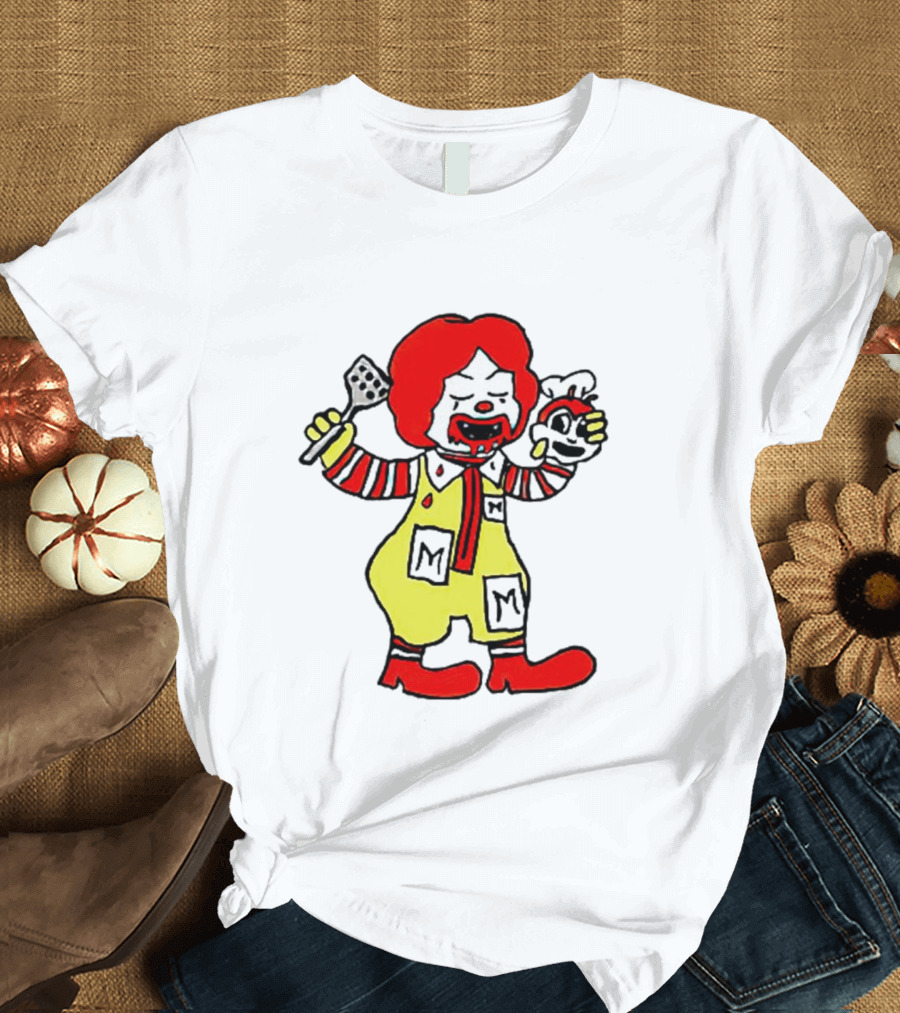 Mcdonalds X Jollibee Horror Crossover Halloween Mashup Character T-Shirt