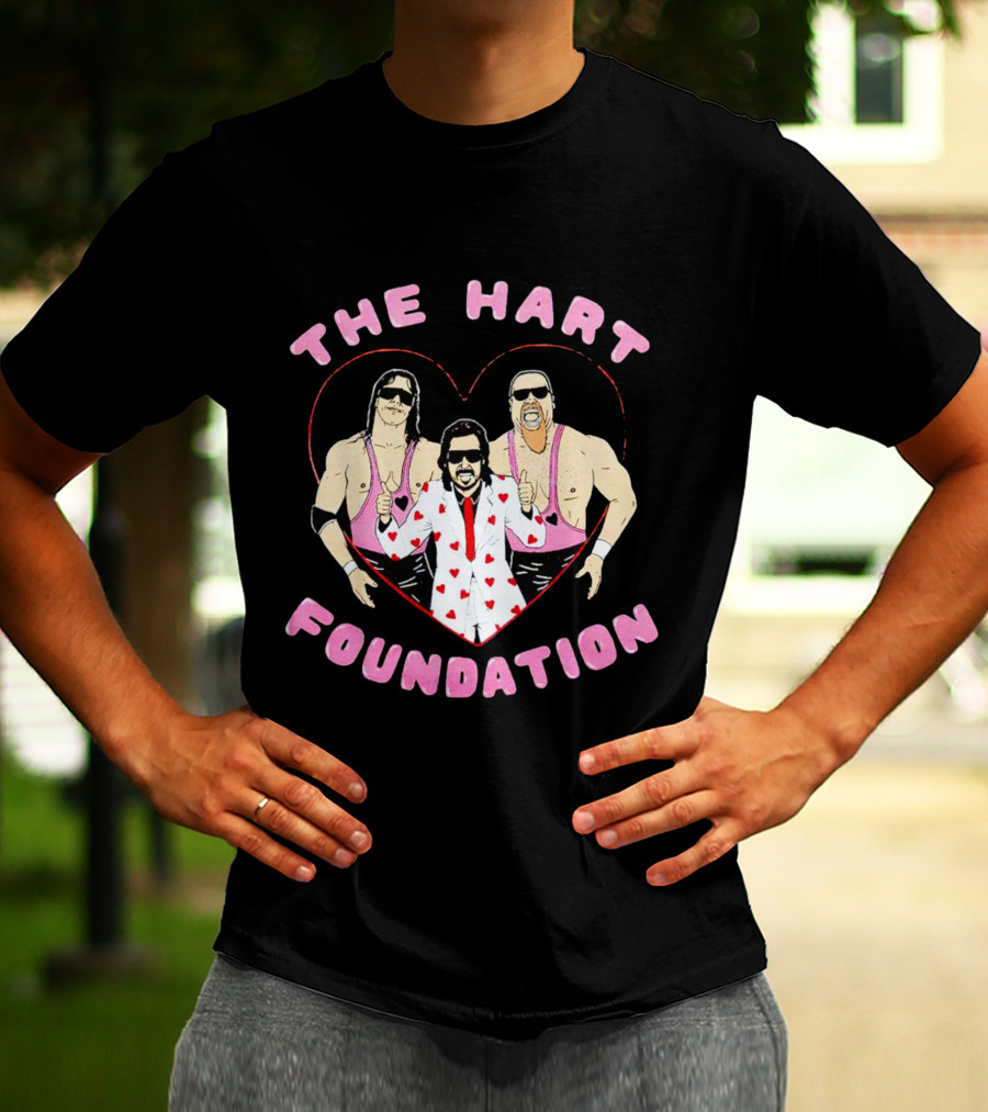 The Hart Foundation Bret The Hitman Hart And Jim The Anvil Neidhart T-Shirt
