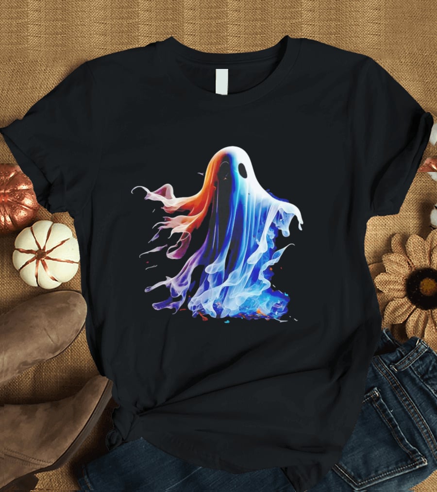 Ghost Halloween Vivid Colorful Abstract Specter T-Shirt