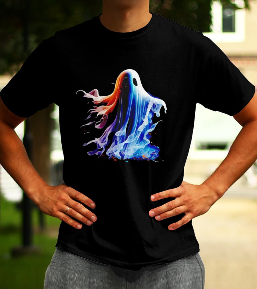 Ghost Halloween Vivid Colorful Abstract Specter T-Shirt