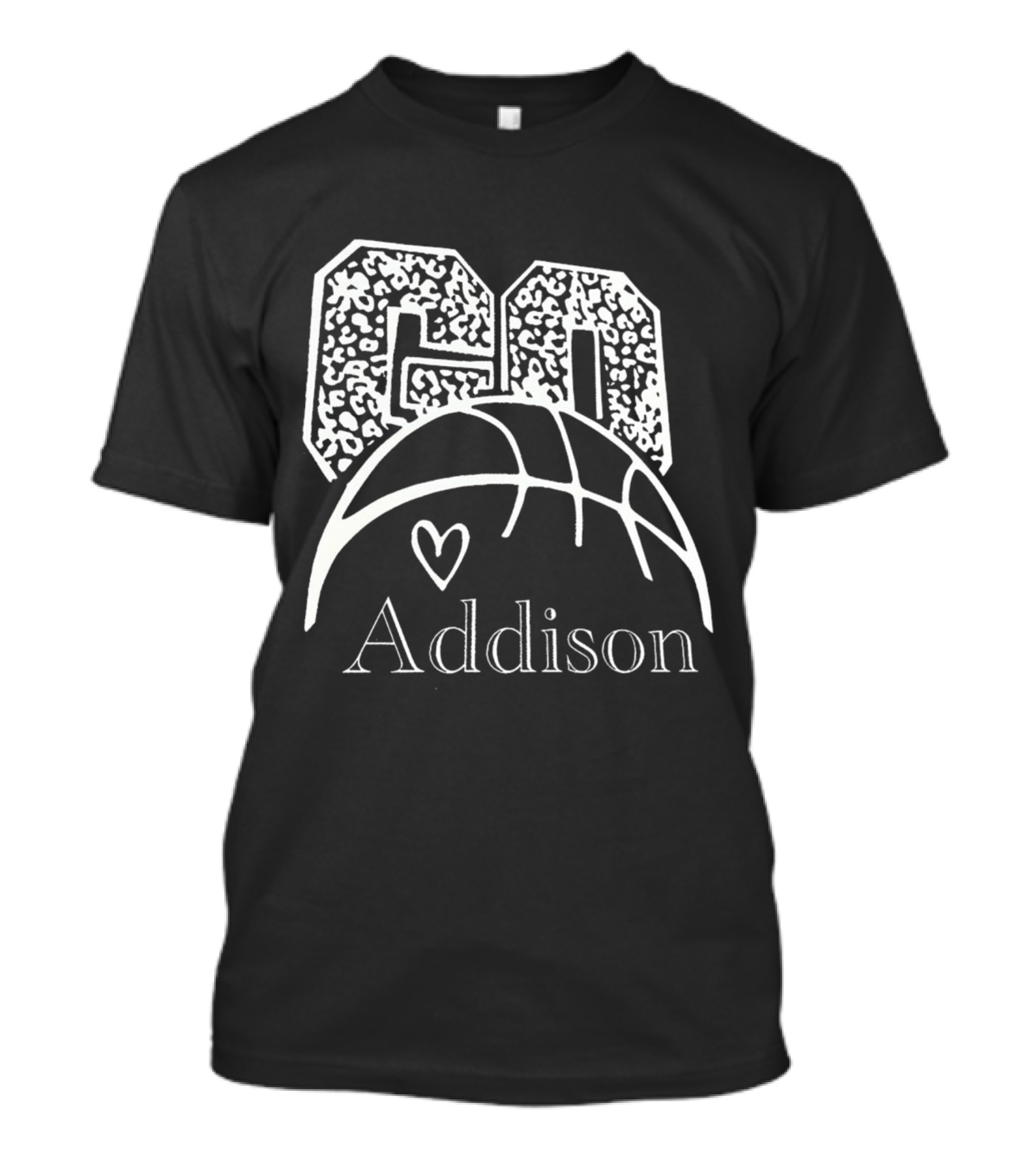 Go Addison Basketball Heart Ball T-Shirt