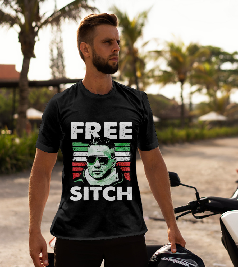 Free Sitch Mike Sorrentino Green White Red Stripes Sunglasses T-Shirt