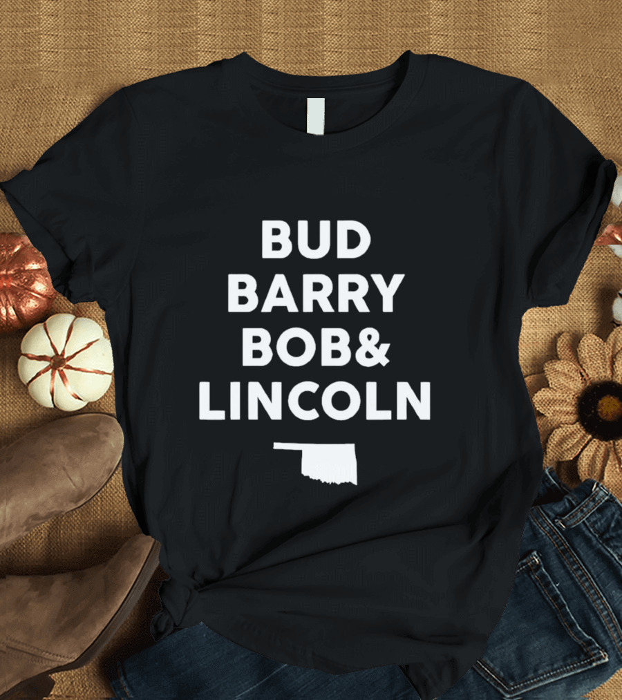 Bud Barry Bob And Lincoln Oklahoma State Outline T-Shirt