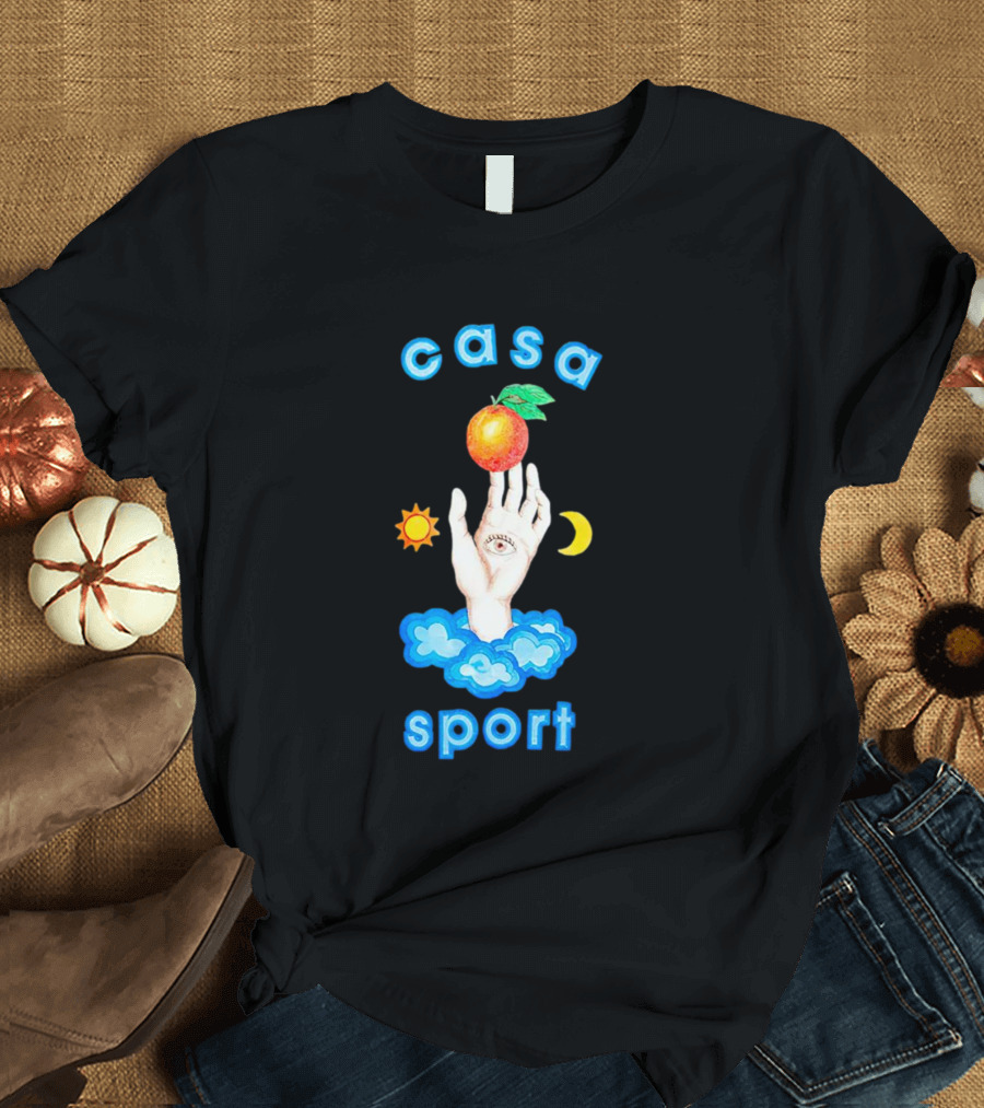 Casa Sport Hand And Eye With Sun Moon Clouds And Fruit T-Shirt