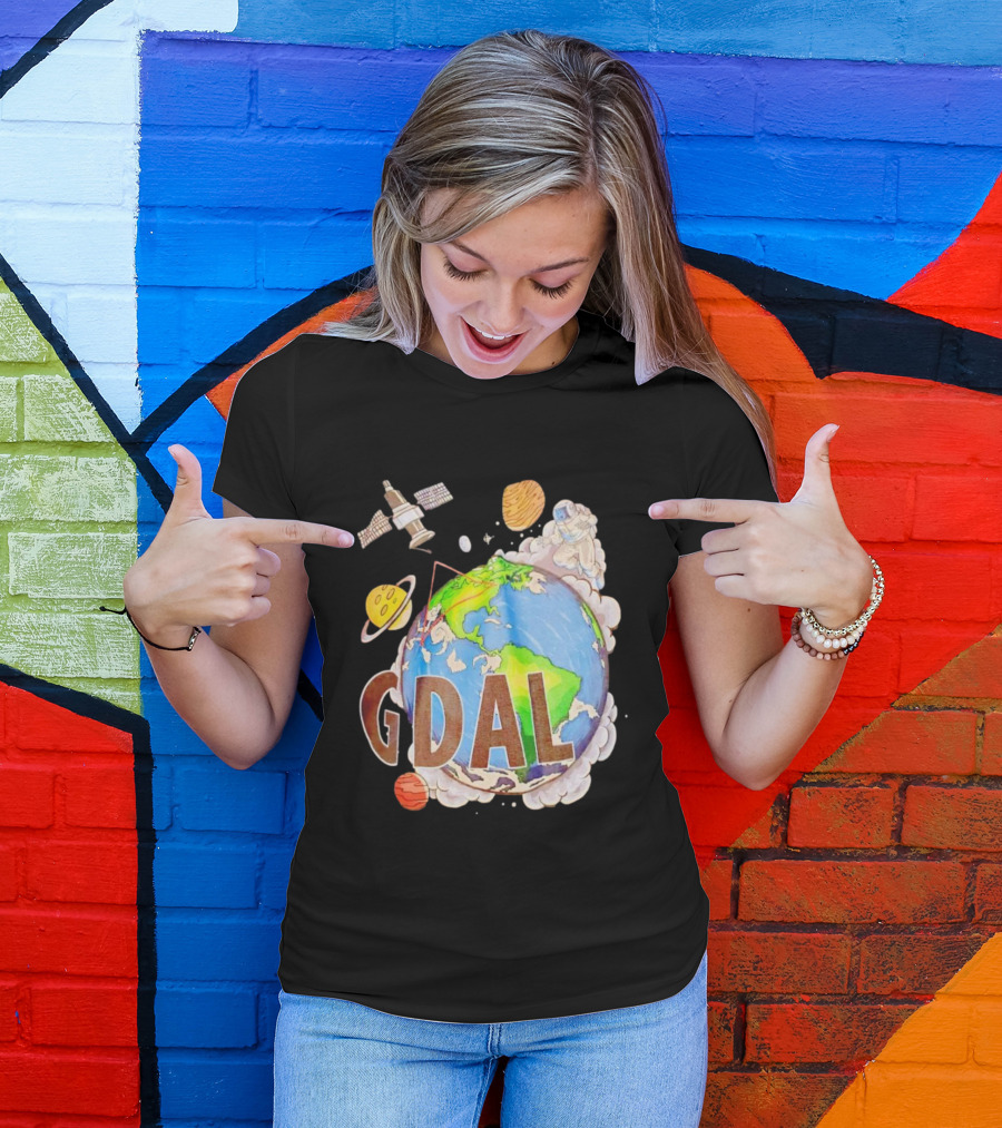 GDAL Astronaut Exploring Planets Orbiting Earth T-Shirt