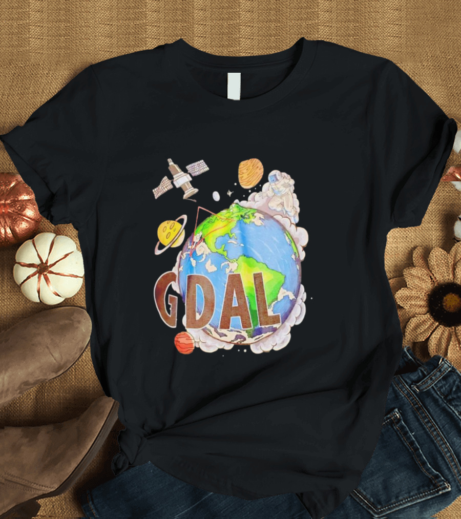 GDAL Astronaut Exploring Planets Orbiting Earth T-Shirt