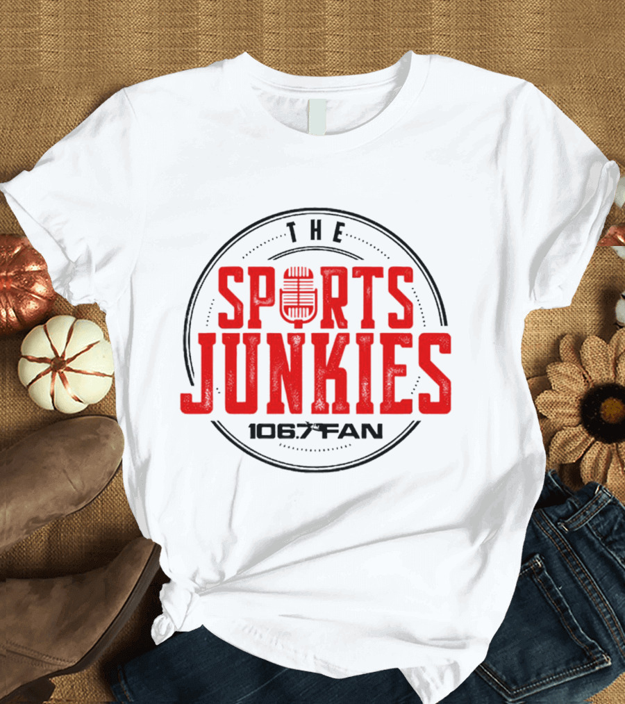 The Sports Junkies 106.7 Fan Radio Mic T-Shirt