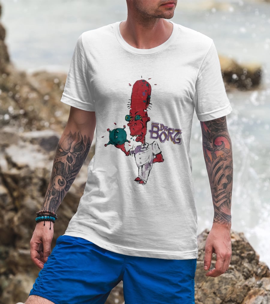 Dr Borg Mad Scientist Character With Green Bowling Ball T-Shirt