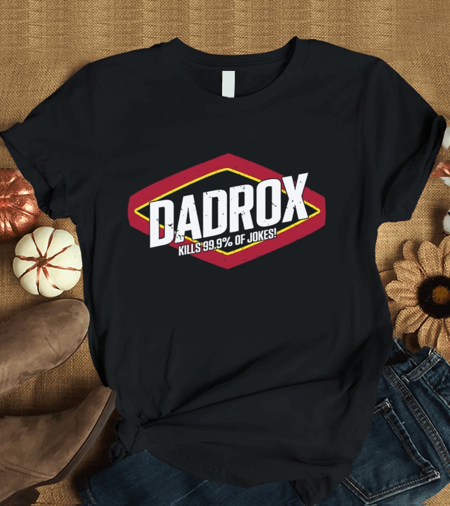 DADROX Kills 99.9% Of Jokes In Bold Red And Yellow Cartoonish T-Shirt