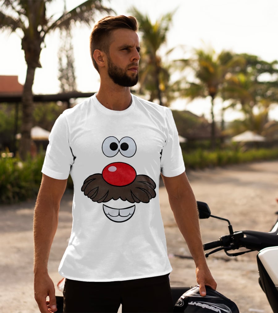 Mr. Potato Head Face Features Cartoon Eyes Nose Mouth T-Shirt