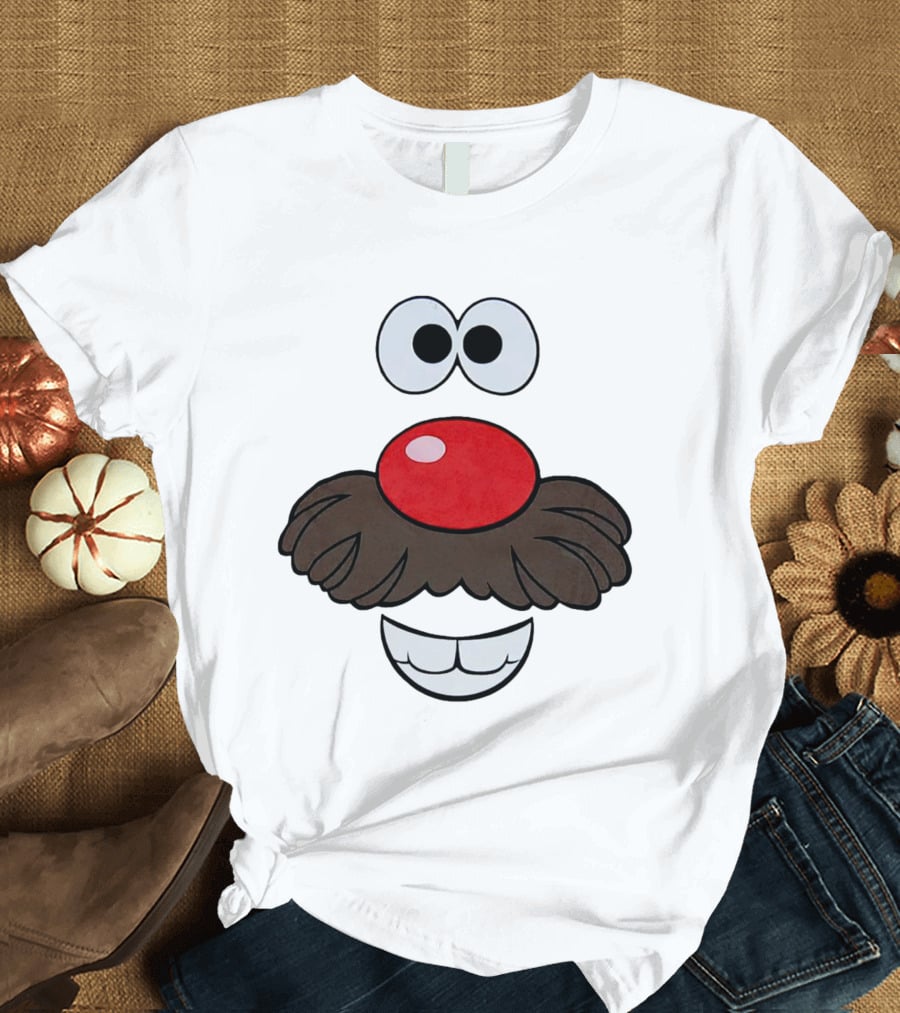 Mr. Potato Head Face Features Cartoon Eyes Nose Mouth T-Shirt