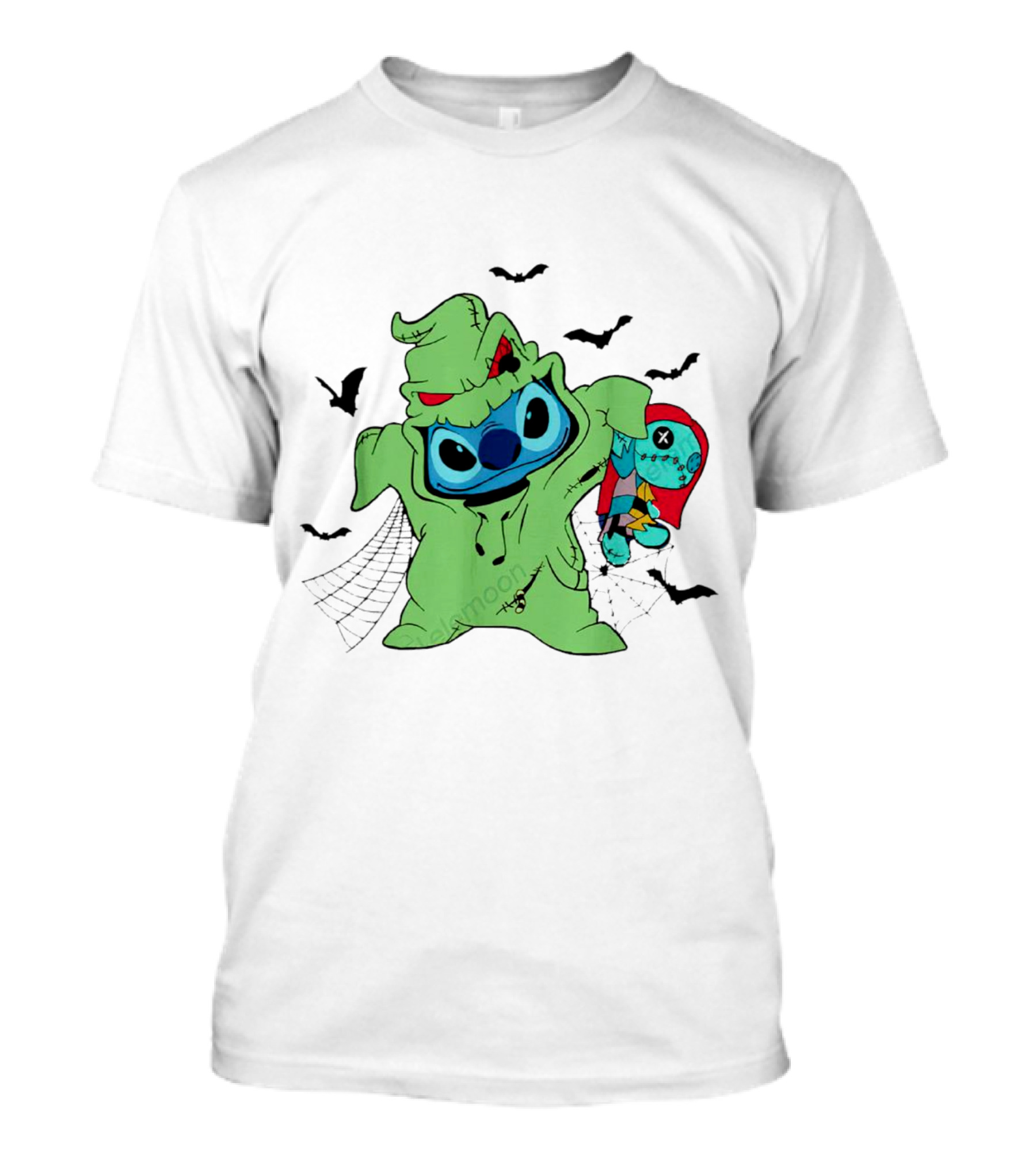 Oogie Boogie Bash Stitch Halloween Horror With Bats And Doll T-Shirt