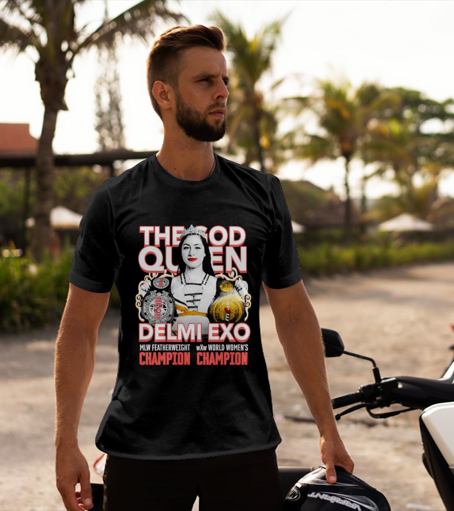 The God Queen Delmi Exo MLW Featherweight WXw World Women's Champion T-Shirt