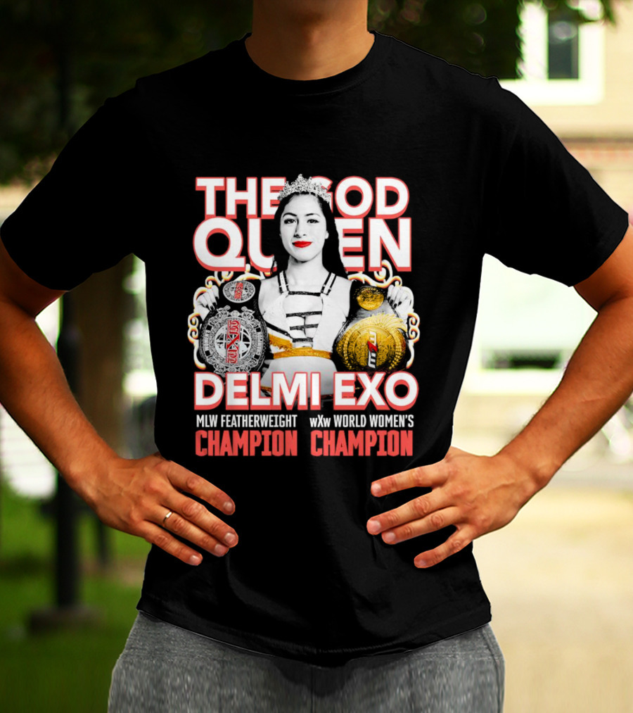 The God Queen Delmi Exo MLW Featherweight WXw World Women's Champion T-Shirt