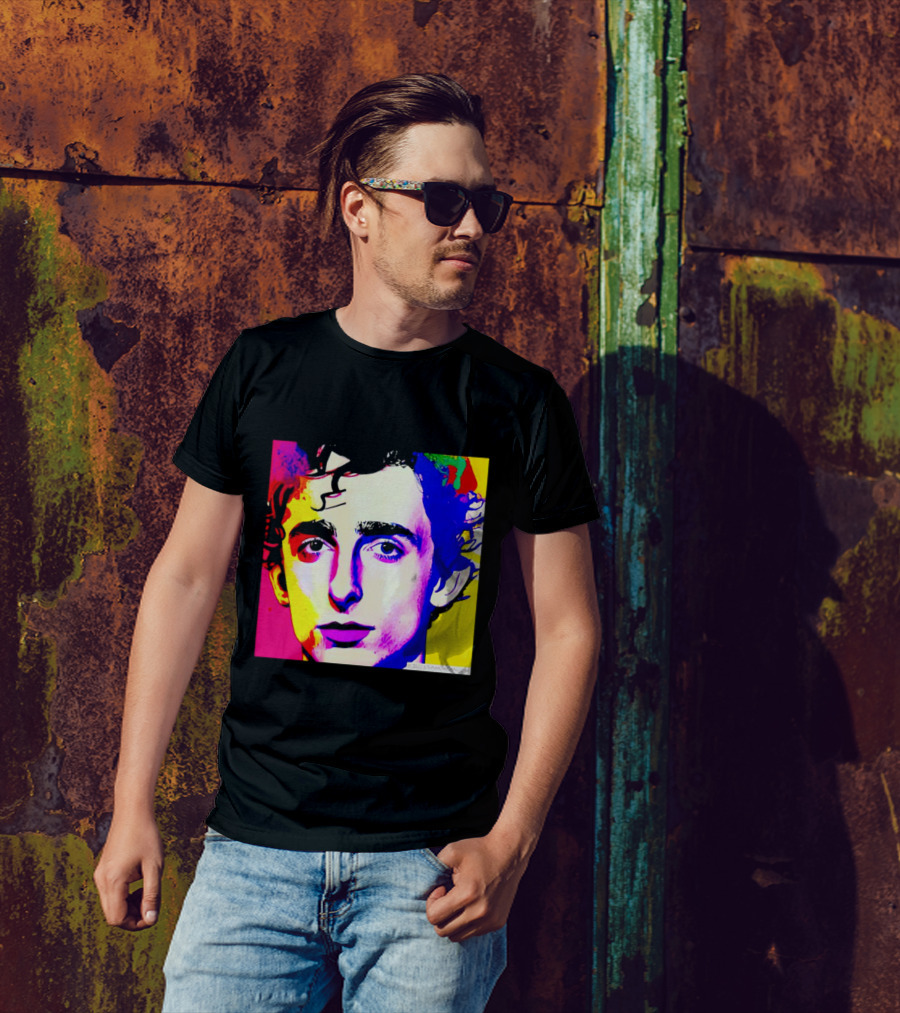 Timothee Chalamet Pop Art Portrait Multicolored Andy Warhol T-Shirt