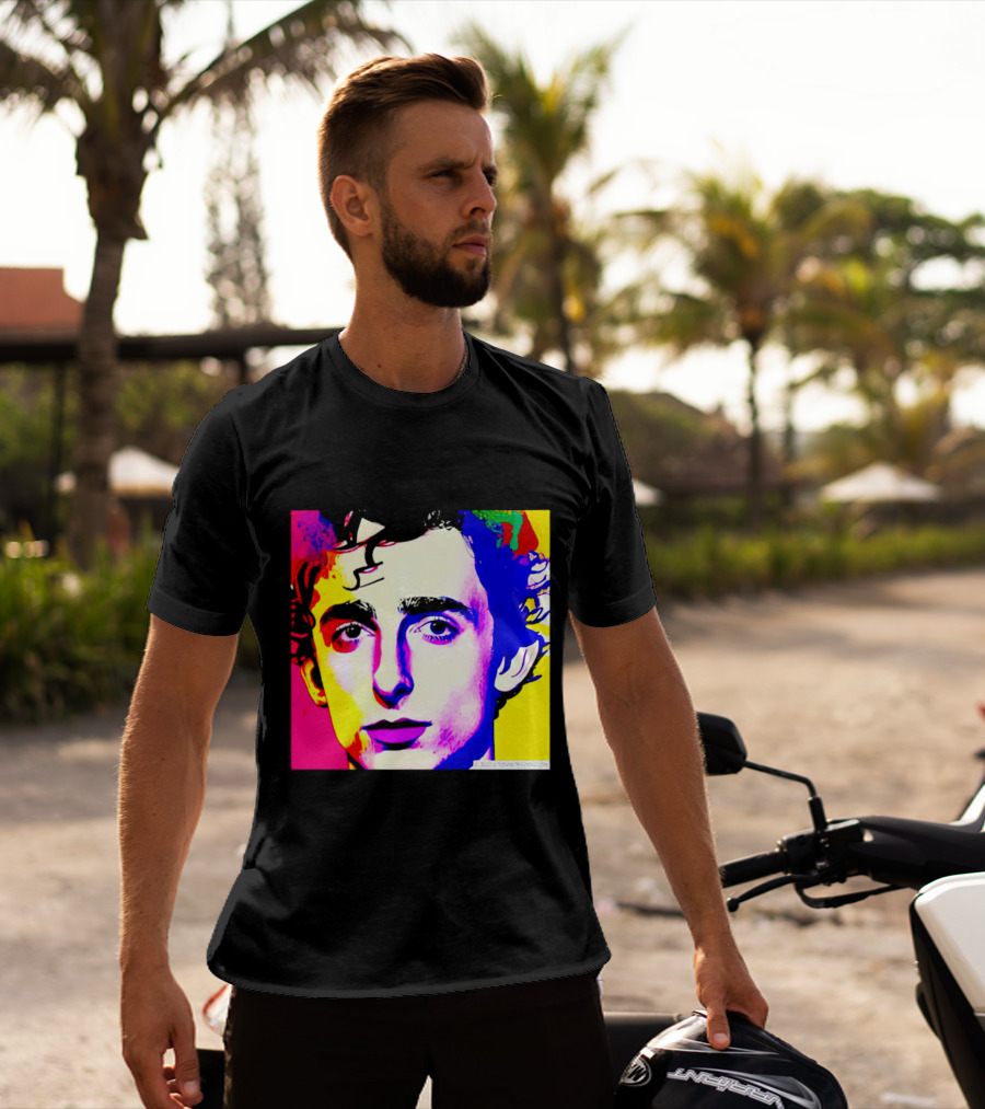 Timothee Chalamet Pop Art Portrait Multicolored Andy Warhol T-Shirt