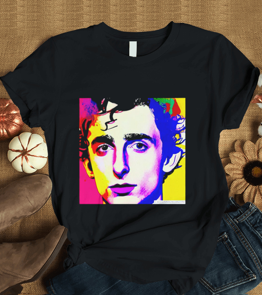 Timothee Chalamet Pop Art Portrait Multicolored Andy Warhol T-Shirt