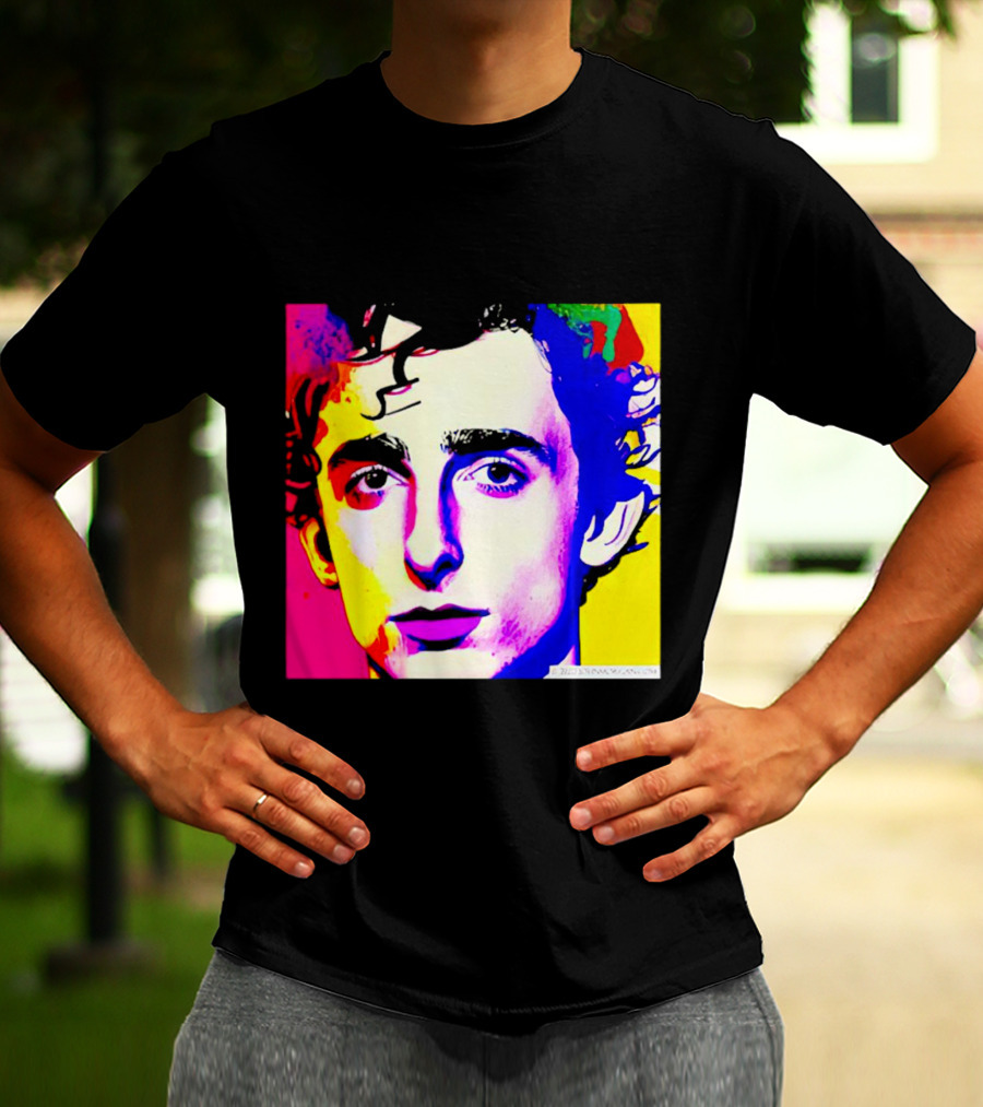 Timothee Chalamet Pop Art Portrait Multicolored Andy Warhol T-Shirt