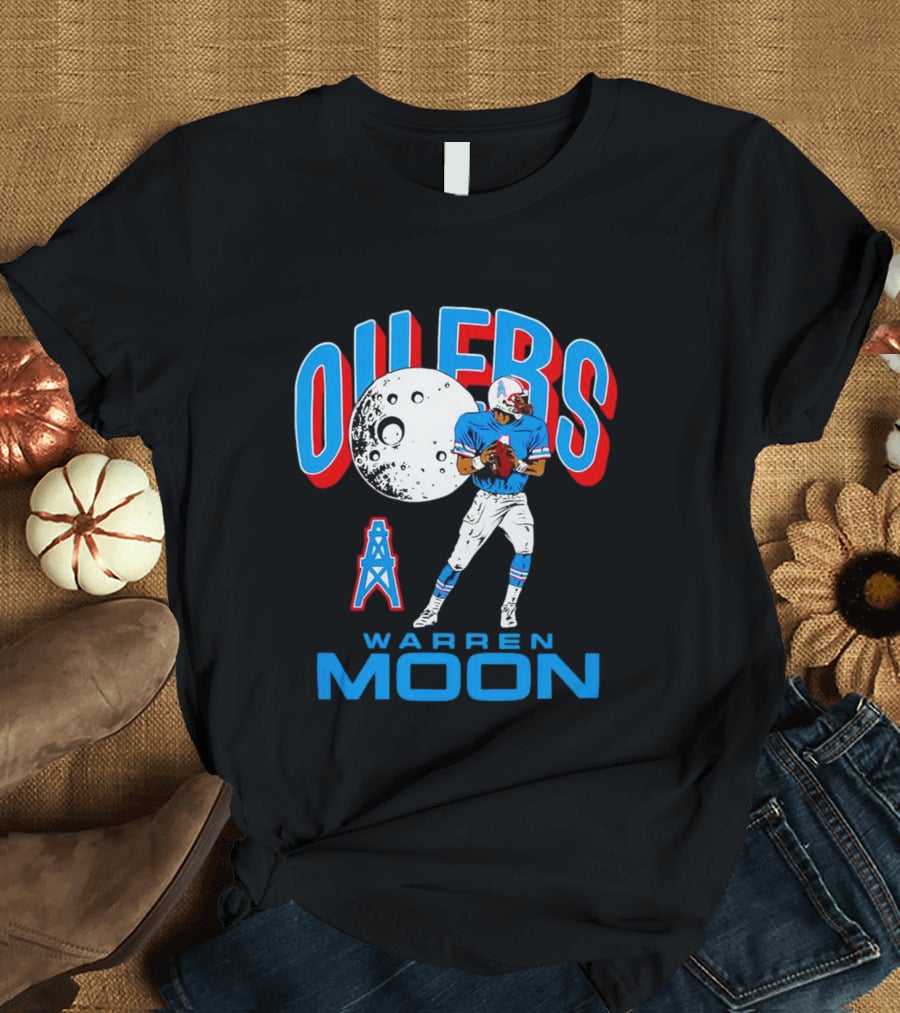 Tennessee Titans Oilers Warren Moon Retro Football Legend T-Shirt