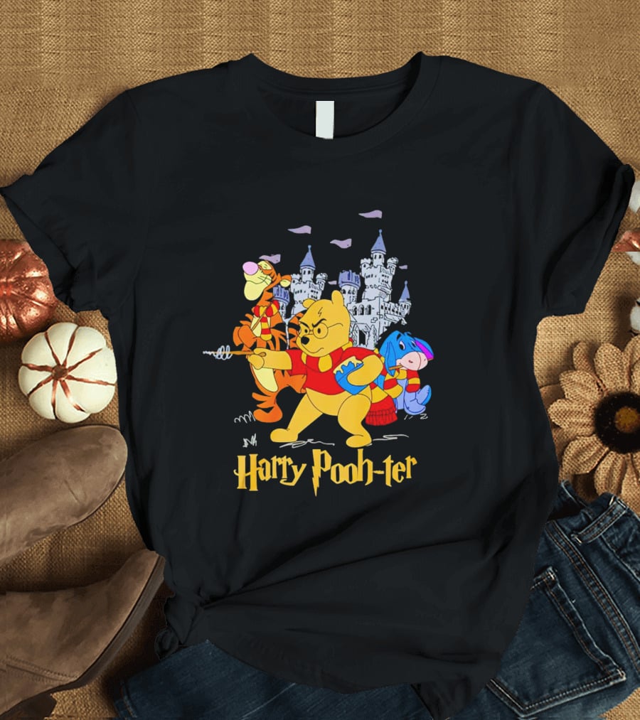 Winnie-the-Pooh Harry Pooh-ter Wizarding Wonders With Tigger And Eeyore In Castle Adventure T-Shirt