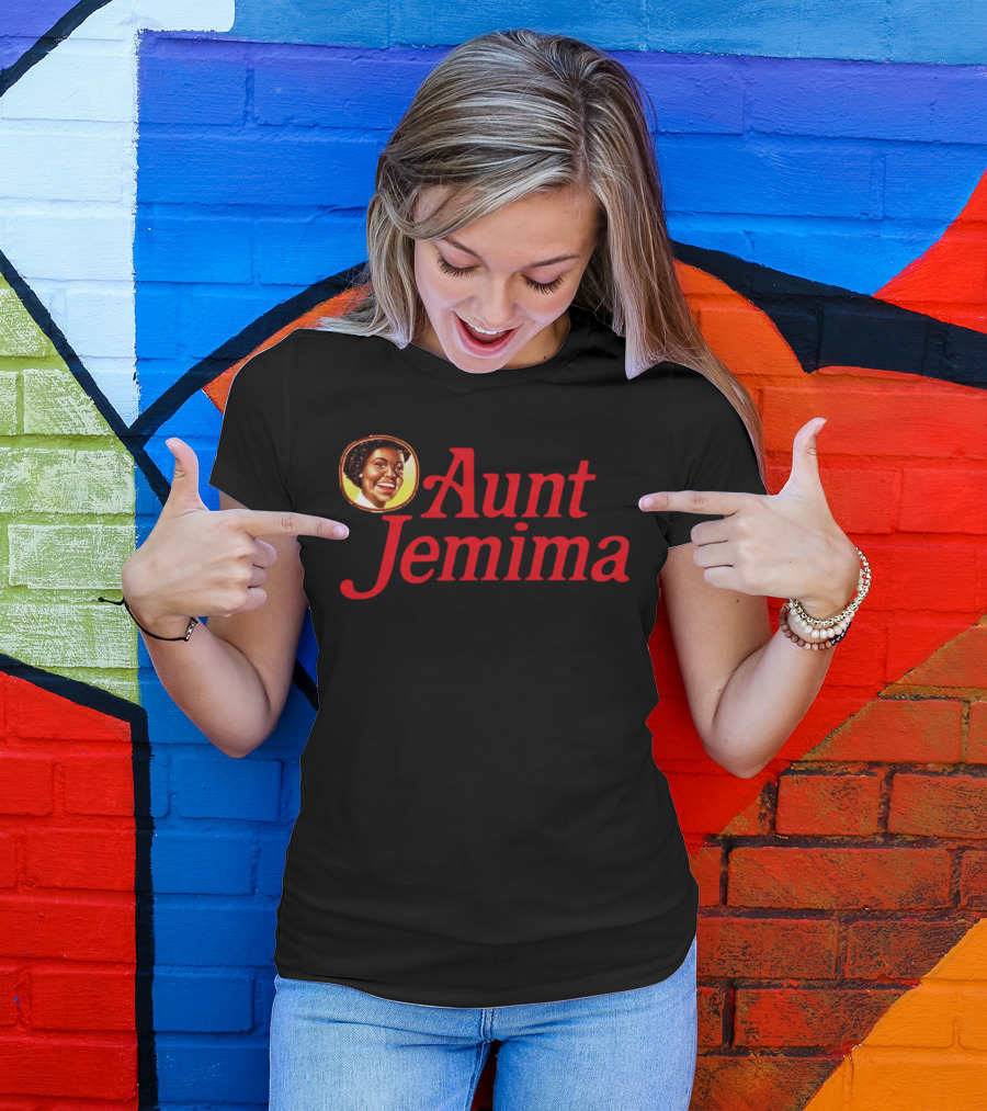Aunt Jemima Retro Logo Red Text ón T-Shirt