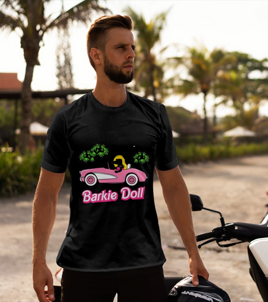 Barkie Doll Convertible Car Blonde Driver T-Shirt