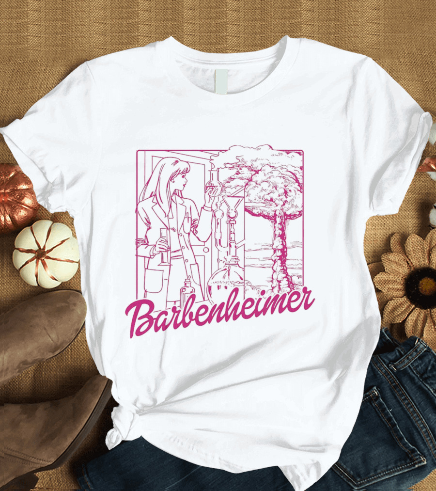 Barbenheimer Scientist And Explosion Scene T-Shirt
