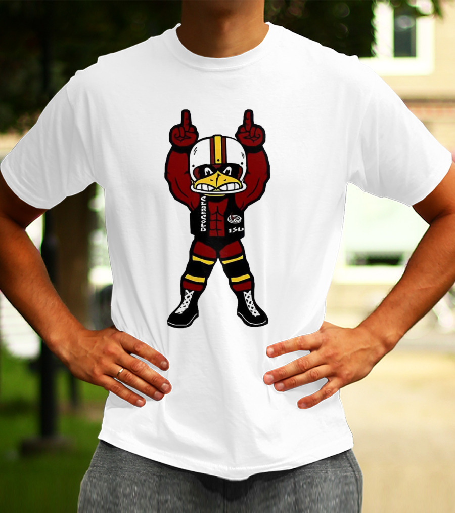 ISU Cyclones Strong Mascot Character With Champion Gesture T-Shirt