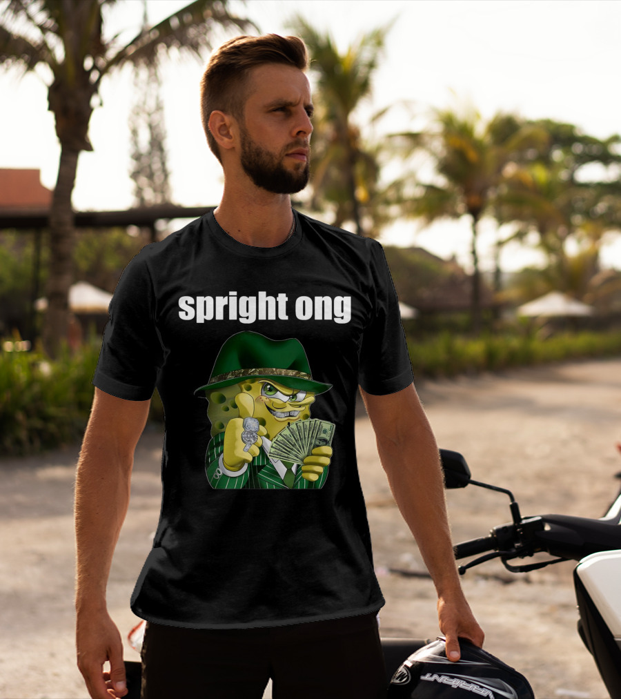 Spright Ong Money Spongebob In Green Suit With Cash T-Shirt