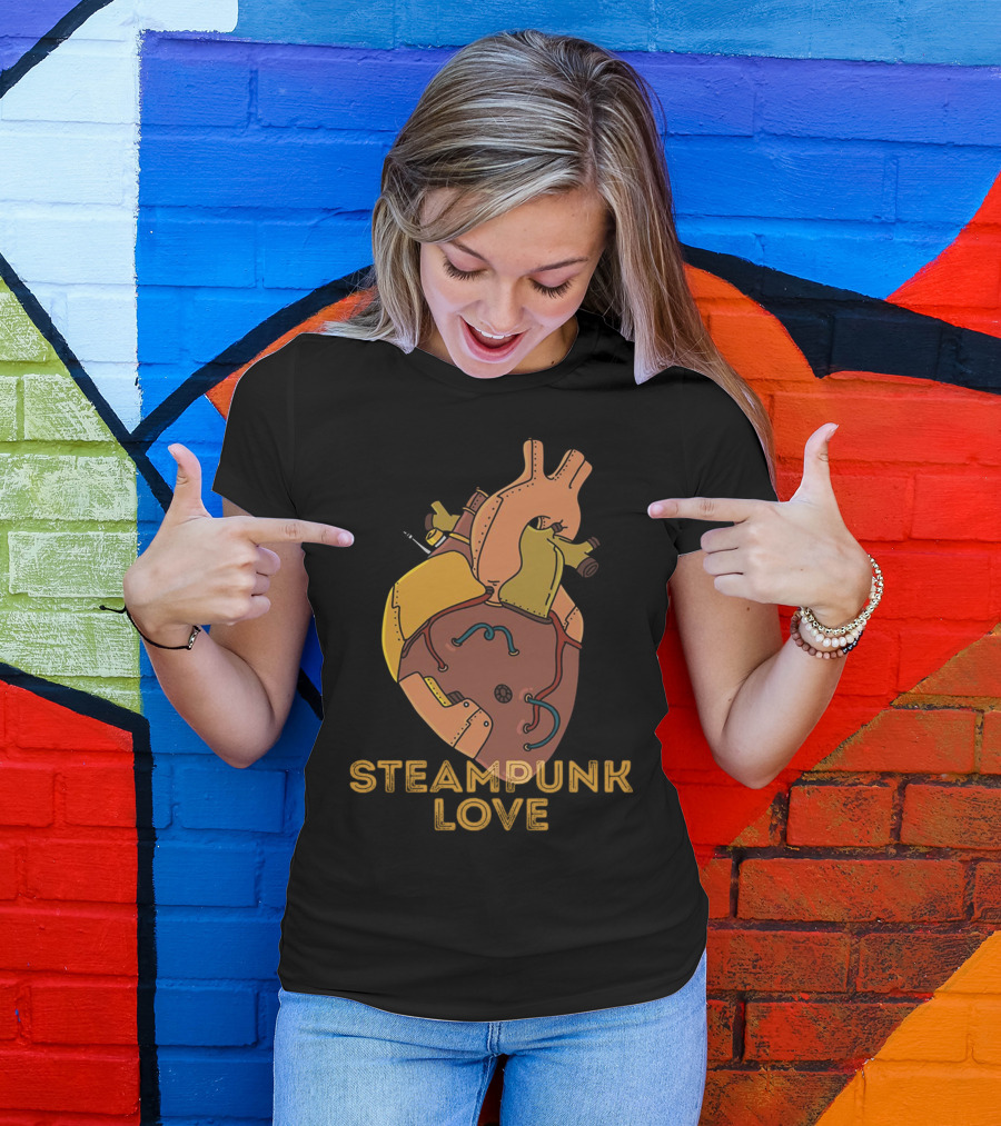 STEAMPUNK LOVE Mechanical Heart T-Shirt