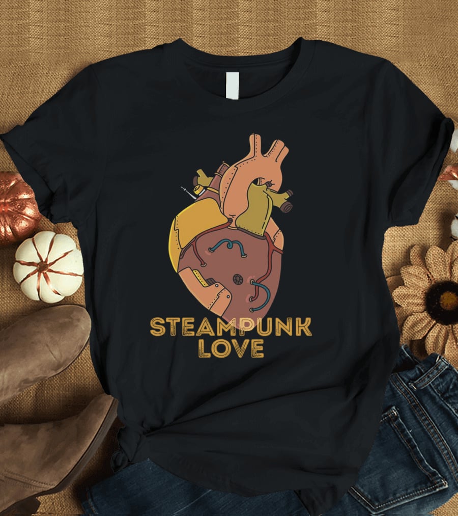 STEAMPUNK LOVE Mechanical Heart T-Shirt
