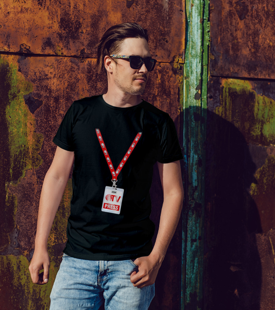 AEW QTV Press Pass Lanyard By QT Marshall T-Shirt