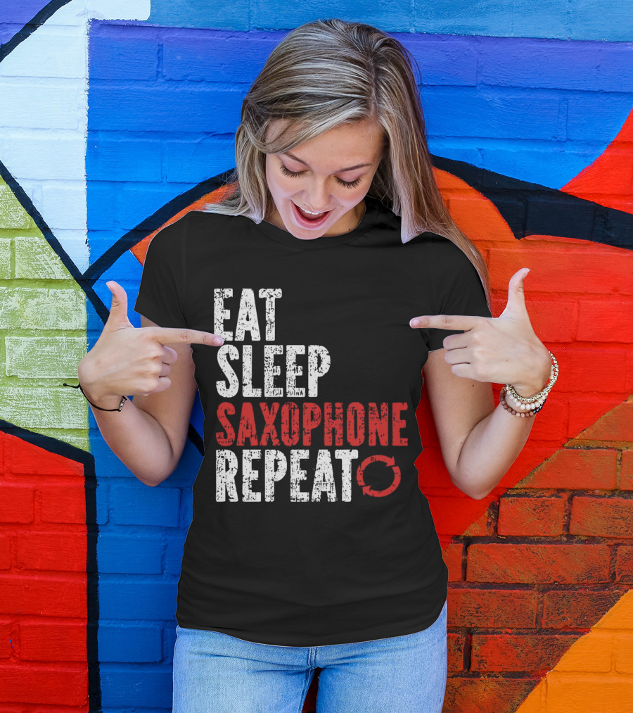 Eat Sleep Saxophone Repeat Halloween T-Shirt
