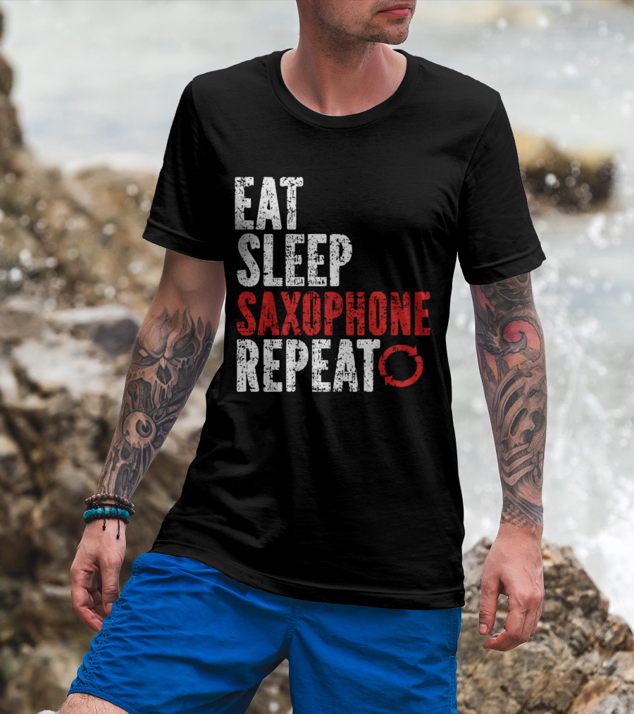 Eat Sleep Saxophone Repeat Halloween T-Shirt