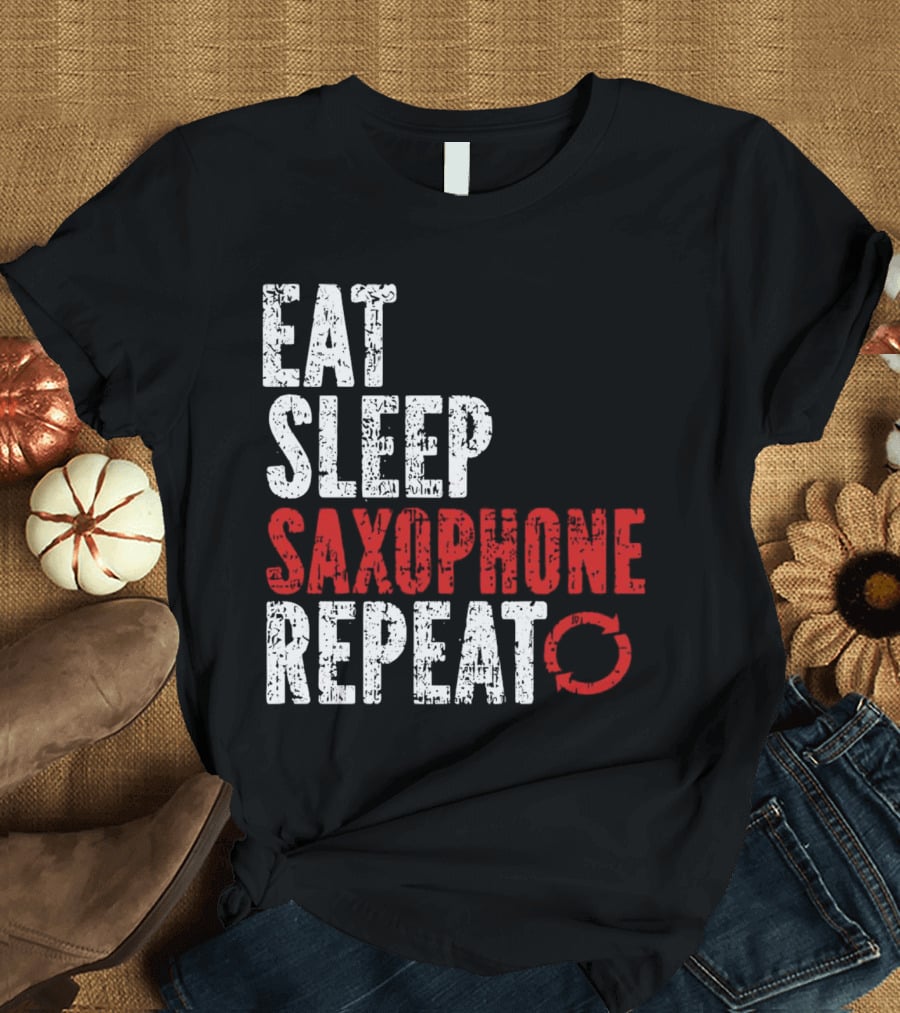 Eat Sleep Saxophone Repeat Halloween T-Shirt