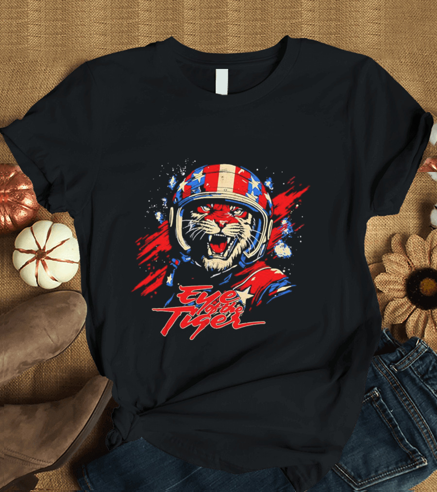 Eye Of The Tiger American Patriotic Helmet T-Shirt