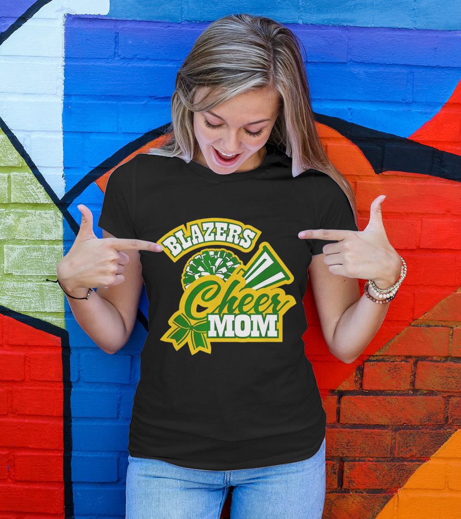 Blazers Cheer Mom Pom Pom And Megaphone Enthusiast T-Shirt