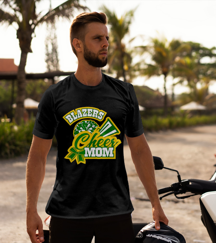 Blazers Cheer Mom Pom Pom And Megaphone Enthusiast T-Shirt