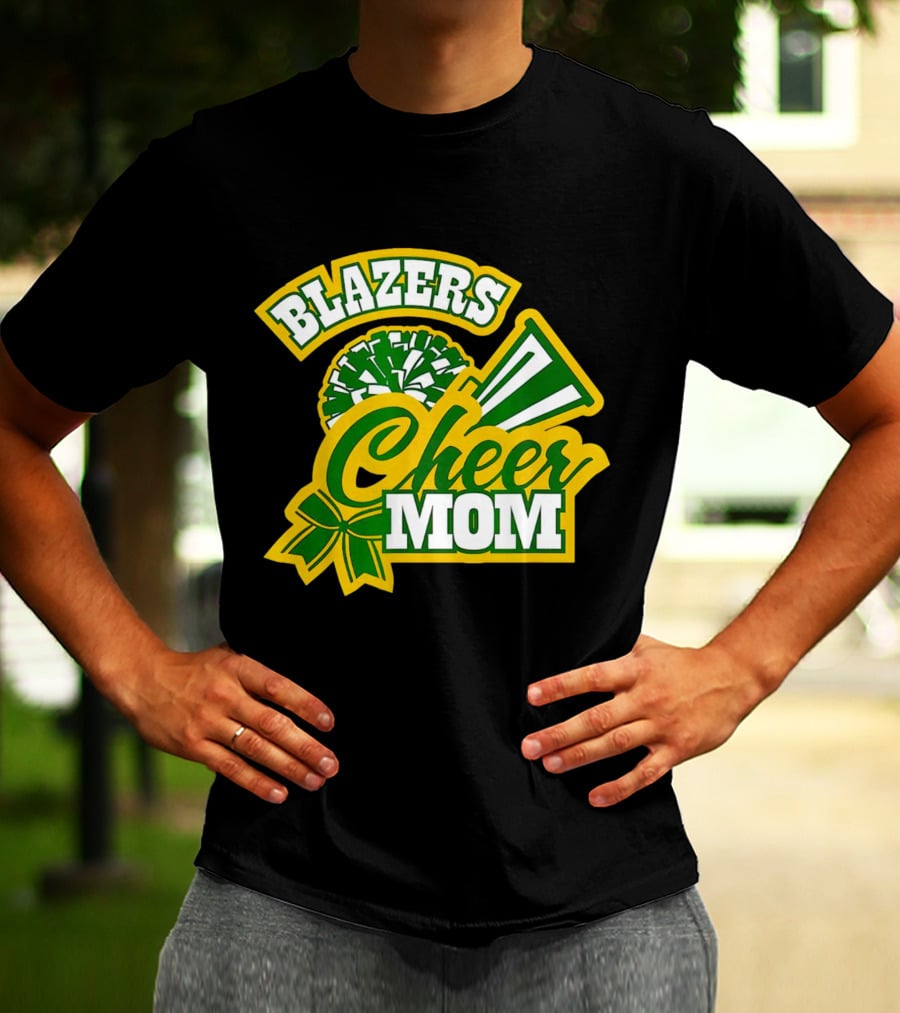 Blazers Cheer Mom Pom Pom And Megaphone Enthusiast T-Shirt