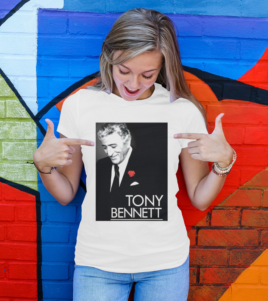 Tony Bennett Thank You For The Memories With Red Rose T-Shirt