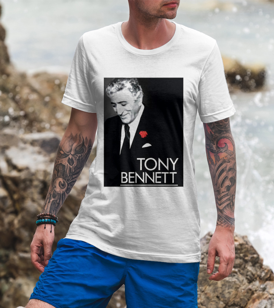 Tony Bennett Thank You For The Memories With Red Rose T-Shirt