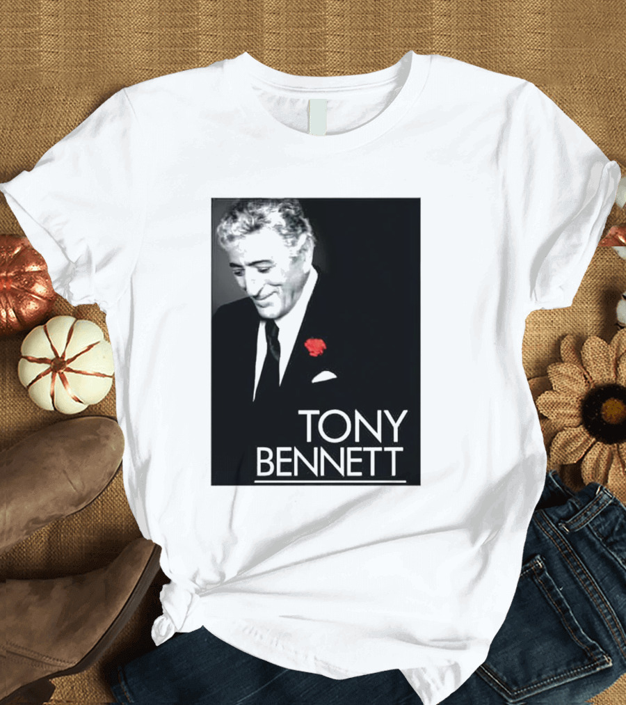 Tony Bennett Thank You For The Memories With Red Rose T-Shirt