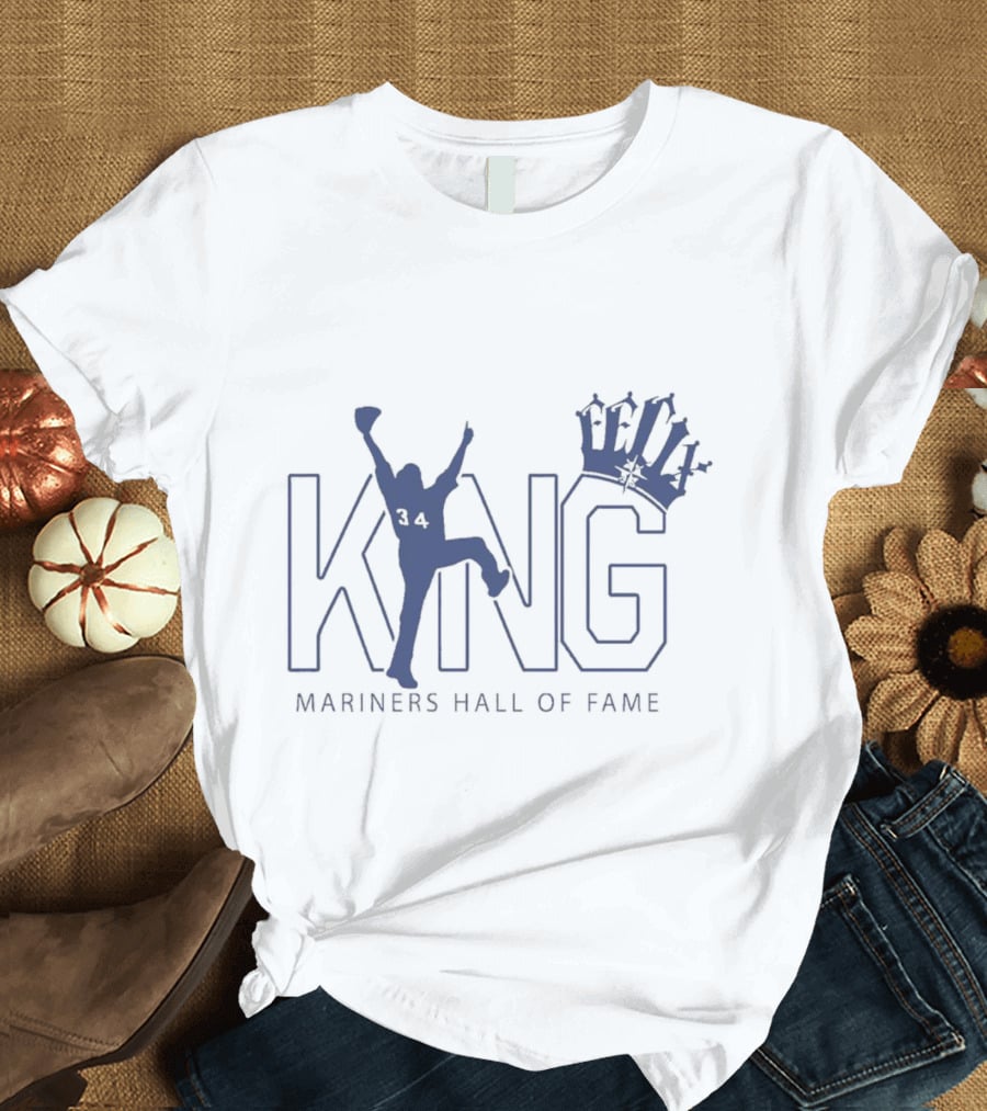 Félix Hernández Mariners Hall Of Fame King 34 T-Shirt