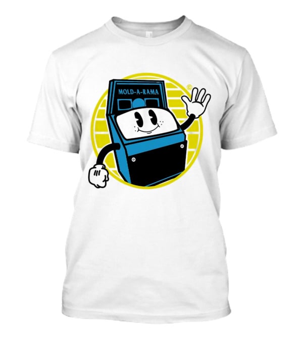 Mold-A-Rama Smiling Machine Icon With Yellow Circle Background T-Shirt