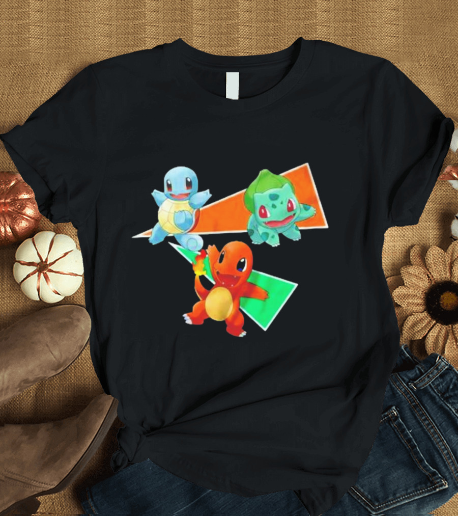 Charmander Bulbasaur Squirtle Pokemon Starter Trio T-Shirt