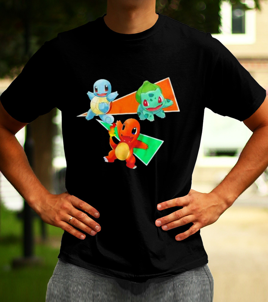 Charmander Bulbasaur Squirtle Pokemon Starter Trio T-Shirt