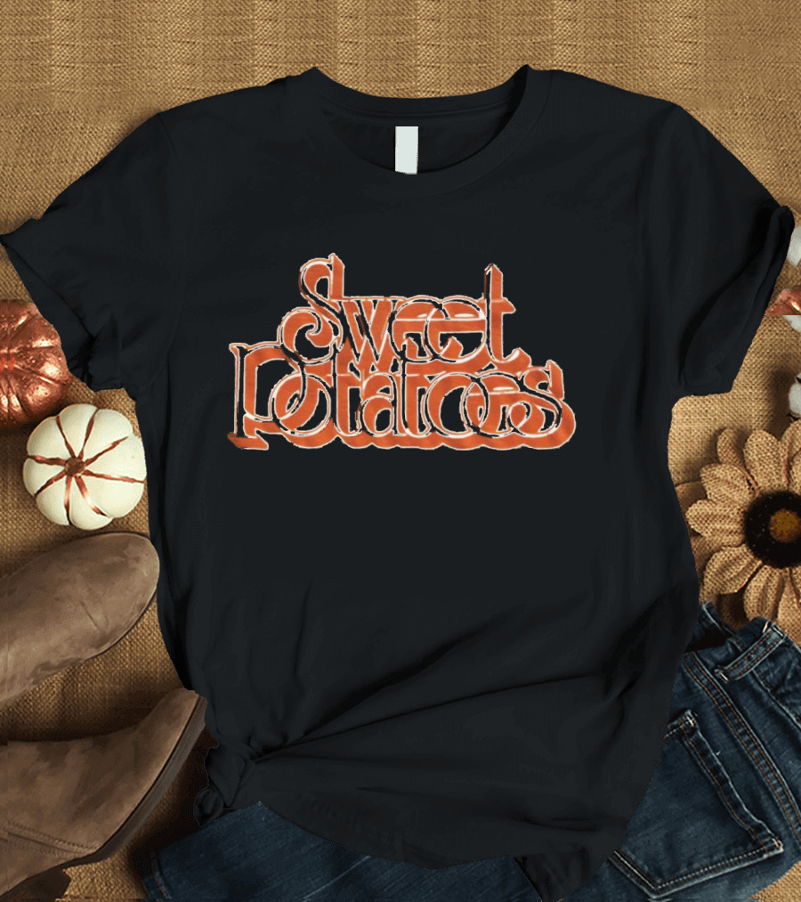 Sweet Potatoes Groovy Vintage Style Typography T-Shirt